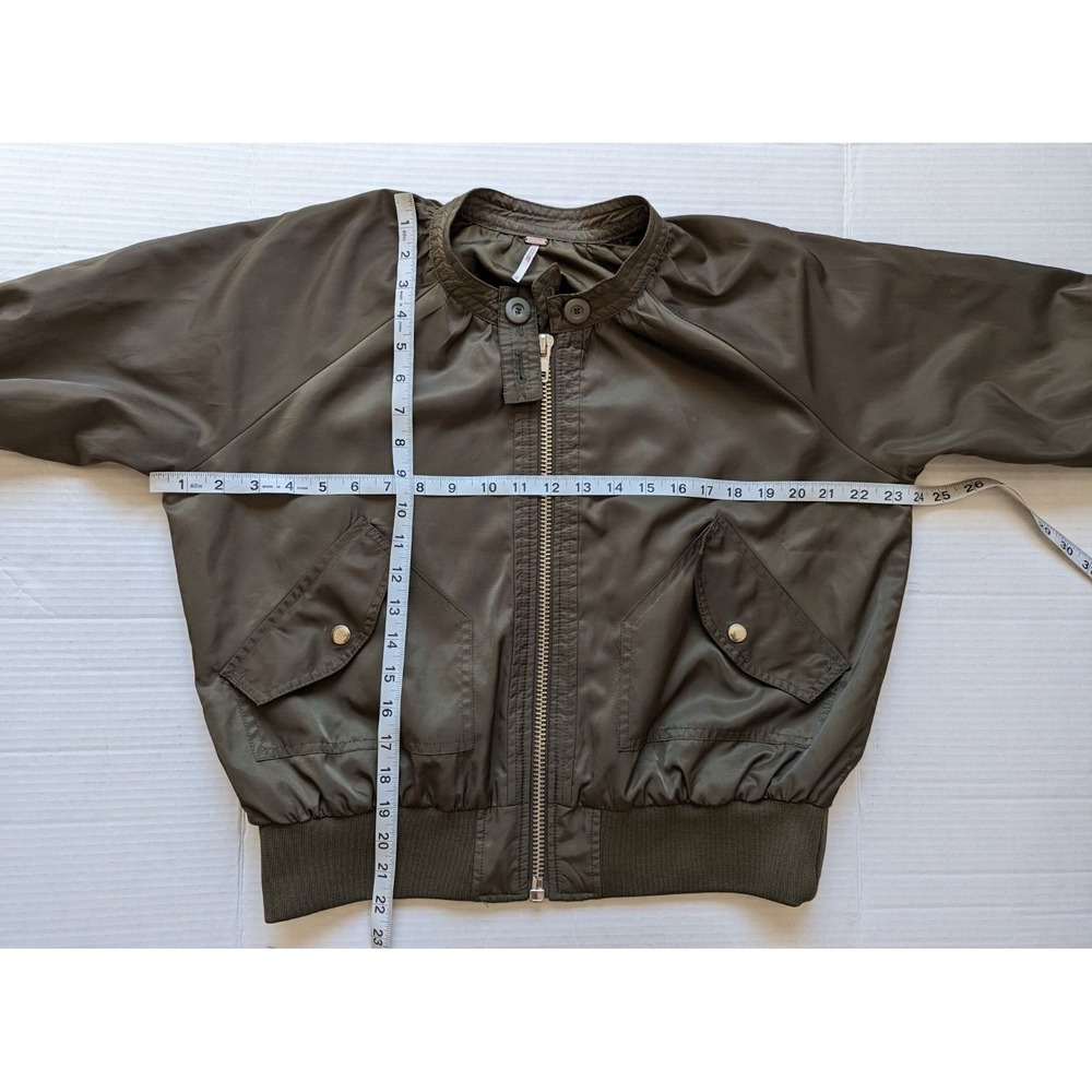 Free People Bomber Jackek Womens Size Small Olive Full Zip Midnight  Pockets - Picture 8 of 8